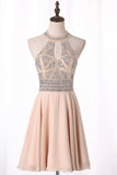 2024 A Line Homecoming Dresses Scoop Chiffon PECPRTPT