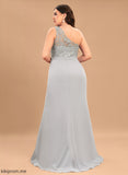 Length Fabric Neckline SweepTrain Sequins Trumpet/Mermaid One-Shoulder Embellishment Silhouette Maleah Bridesmaid Dresses