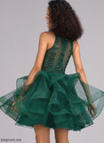 With Short/Mini Prom Dresses Lace Tulle Ball-Gown/Princess Scoop Kim Sequins