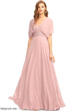 Neckline V-neck Embellishment Halter Length Ruffle Floor-Length A-Line Fabric Silhouette One-Shoulder Annika Bridesmaid Dresses