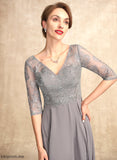 A-Line Dress of Mother of the Bride Dresses the Anabella With V-neck Lace Bride Mother Sequins Chiffon Floor-Length
