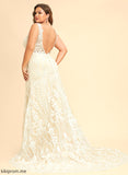 Dress Trumpet/Mermaid Chapel Wedding Dresses Wedding V-neck Train Lace Tulle Lea