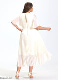 Scoop Cocktail Dresses Asymmetrical With Pleated Cocktail Dress A-Line Neck Chiffon Anabella