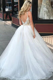 Sheath Spaghetti Straps White Detachable Train Prom Dress with Appliques, Quinceanera Dresses STF15373