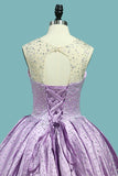 2024 Scoop Ball Gown Quinceanera Dresses Tulle & Satin With PCMBNSKX