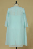 2024 Plus Size Mother Of The Bride Dresses Mid-Length Sleeves Chiffon With Applique & PRJ778GN