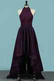 2024 High-Neck Short/Mini Homecoming Dresses A Line Satin & Lace With P4ZM3E4K