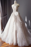 Stunning Off The Shoulder Tulle Wedding Dress With Applique Bridal Dress With Long STFPAE18RA2