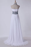 2024 Halter Prom Dresses A-Line Pick Up Long Chiffon Skirt Ruffled With Crystal PB5R89GR