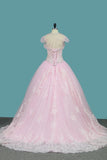 2024 Ball Gown Quinceanera Dresses Sweetheart Sweep/Brush Lace Up Back Applique PP161S9H