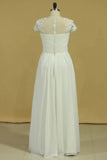 2024 Plus Size Scoop A Line Wedding Dresses Chiffon With P72YKPPS