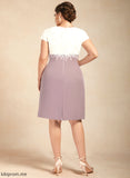 Jaslyn Lace Chiffon Satin Dress Sheath/Column Scoop Cocktail Dresses Knee-Length Neck Cocktail