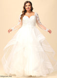 Wedding V-neck Floor-Length Makena Ball-Gown/Princess Dress Tulle Wedding Dresses With Beading Lace Sequins