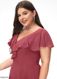 Chiffon Cassie With Ruffle Dress Cocktail Dresses V-neck Asymmetrical A-Line Cocktail