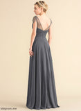 V-neck Neckline Floor-Length Length Fabric Beading Silhouette Ruffle Embellishment Sequins A-Line Lailah Bridesmaid Dresses