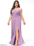 Length A-Line Neckline SplitFront Floor-Length Ruffle Silhouette Fabric Embellishment V-neck Deja Bridesmaid Dresses