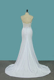 2024 Mermaid Sweetheart Wedding Dresses Spandex & Lace PTNEZEPJ
