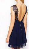 Sweetheart Open Back Party Dresses Lace Appliques Homecoming Dresses