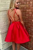 Simple Spaghetti Straps A Line Homecoming Dresses
