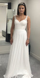 Sweetheart Sleeveless Lace Top A Line Wedding Dresses