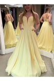 Daffodil Sweetheart Satin Long Prom Dress With STFP5K4ESXD