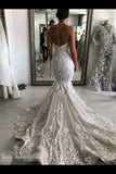 Wedding Dress With Drop Waist And Gorgeous Appliques Mermaid With Court Train PSPHNGSY