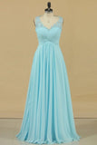 2024 Plus Size V-Neck Prom Dresses A Line Floor Length With Ruffles & Applique PD837SC4