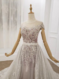 Princess Ball Gown Round Neck Beads Appliques Quinceanera Dresses, Formal STF20483