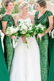 Sequin Wedding Party Dresses Bridesmaid Dresses With Short STFP693L41T