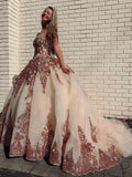 Rosewood Sequins Ball Gown Sweetheart Strapless Quinceanera Dresses with STF20433