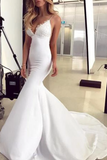 Spaghetti Straps Mermaid Wedding Dress With Appliques Sexy Backless Bridal STFPGZT9APS