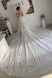 A Line Appliques Ivory Open Back Wedding Dresses Long Beach Bridal STFP2PKLXCG