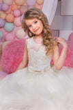 2024 Ball Gown Flower Girl Dresses Scoop Tulle With Applique PB6L6PSK