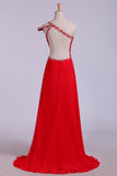 2024 Prom Dresses Sheath Split Front Floor Length One Shoulder Color P6M8GMY4
