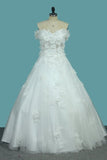 2024 Off The Shoulder Tulle A Line Wedding Dresses With Applique PF8ZEYKF