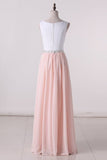 2024 A Line Scoop Prom Dresses Chiffon With Beads P8AQC4KT