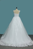 2024 Off The Shoulder A Line Tulle Wedding Dresses With Applique P6DPG73Q