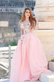 Princess Ball Gown Sweetheart Pink One Shoulder Prom Dresses, Quinceanera Dresses STF15296