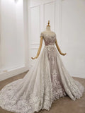 Princess Ball Gown Round Neck Beads Appliques Quinceanera Dresses, Formal STF20483