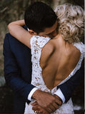 Charming Mermaid Lace Ivory Cap Sleeves Wedding Dresses, Bridal Dresses STF15569