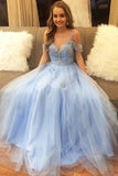 2024 A-Line/Princess Off-The-Shoulder Floor-Length Tulle Sleeveless Beading Dresses PE31NZA6