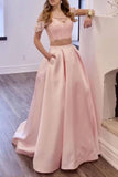 Two Piece Prom Dresses Long Prom Gowns With Pockets Off PPQR5CTP