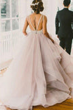 2024 A line Scoop Neckline Organza Long Custom Affordable Open Back Wedding Dresses