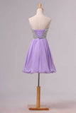 2024 Homecoming Dresses A Line Short/Mini Sweetheart Chiffon With Beads Color P5PSQ16N