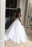 2024 Wedding Dresses Spaghetti Straps Tulle With Applique A Line PTTPAMEH