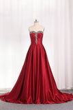 2024 A Line Sweetheart Evening Gown With Beads And Ruffles PX43A7CJ