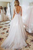 A Line Lace Bodice Open Back Pink Sweetheart Fitted with Sash Beach Wedding Dresses