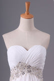 2024 A Line Sweetheart Chiffon With Beads And Ruffles Wedding P82FBNCN