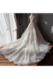 Stunning Off The Shoulder Tulle Wedding Dress With Applique Bridal Dress With Long STFPAE18RA2