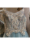 A-Line Spagahetti Straps Sweetheart Beades Long Prom Dresses Evening STFPQTT3PE6